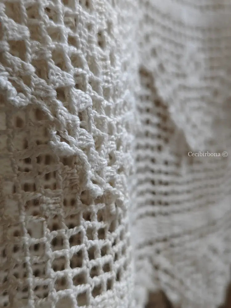 Telo in lino con alte balze all’uncinetto e monogramma PN Corredo N.2/4 biancheria antica per la casa