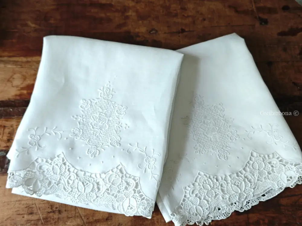 Telo per il bagno in lino ricamato Ricamo fiori Telo in lino