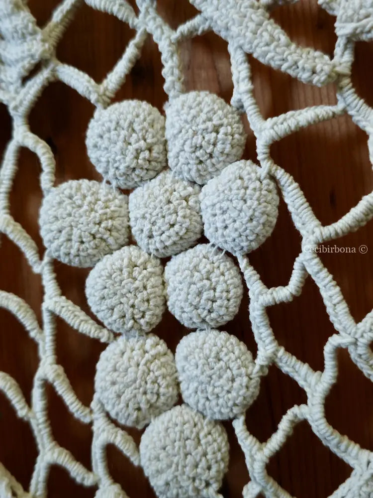 Tenda con balza con grappoli d’uva biancheria antica per la casa