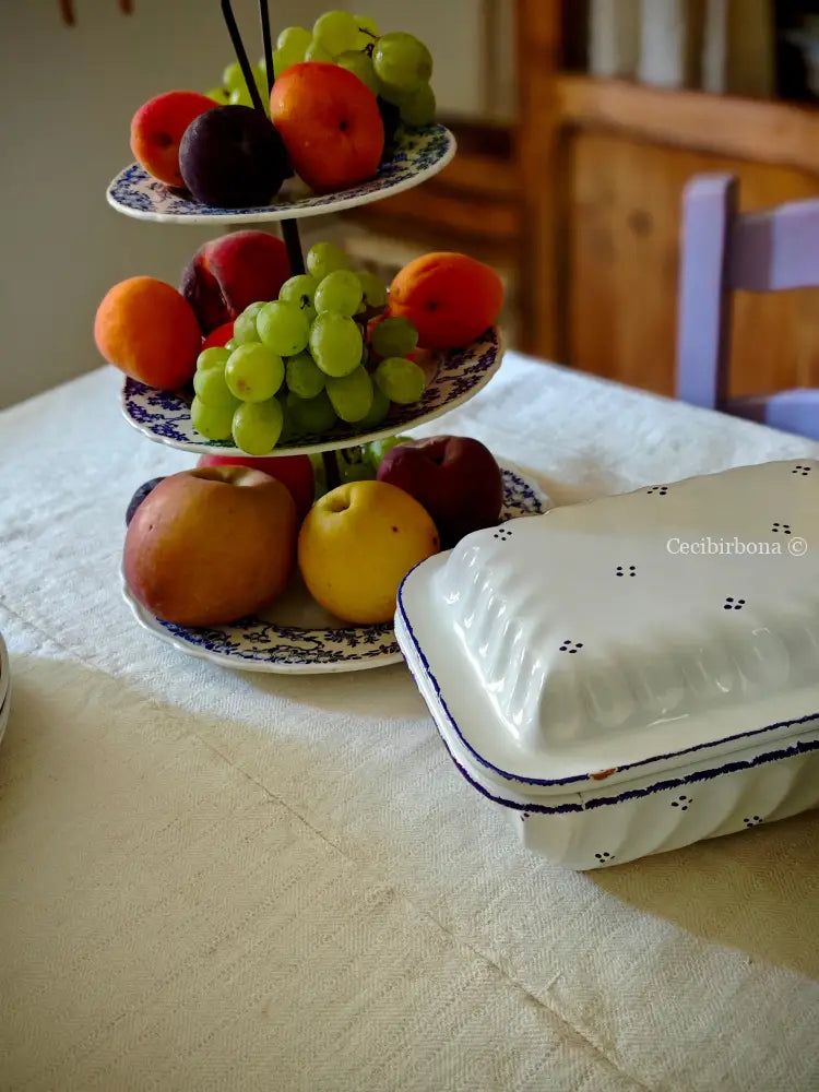 Tovaglia in canapa con monogramma ES Tovaglia vintage