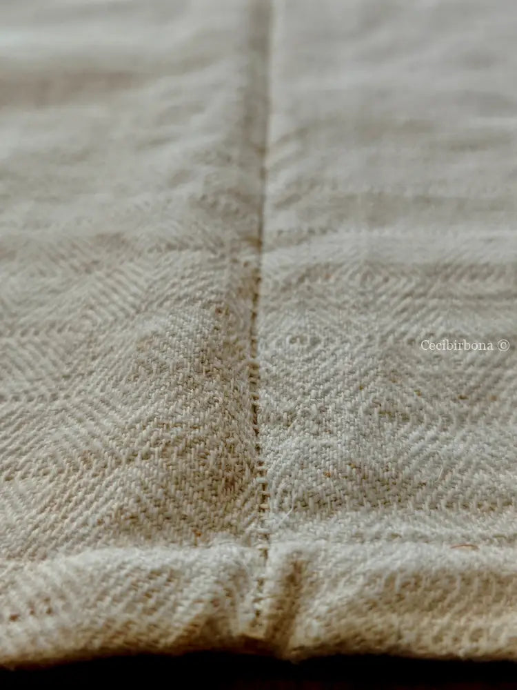 Tovaglia in canapa con monogramma ES Tovaglia vintage