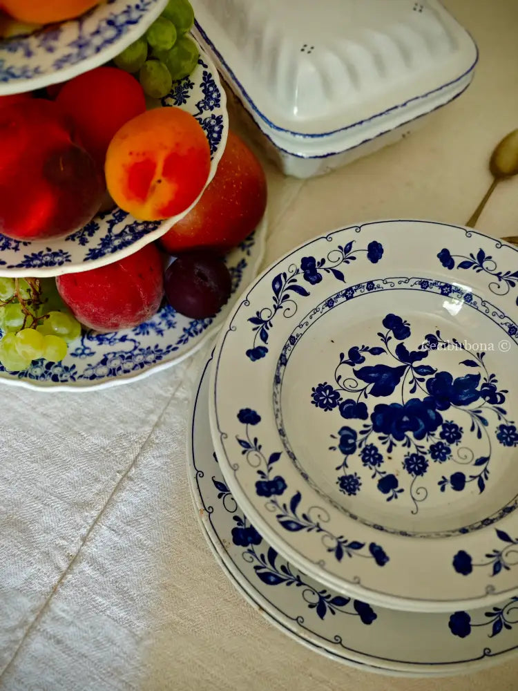 Tovaglia in canapa con monogramma ES Tovaglia vintage