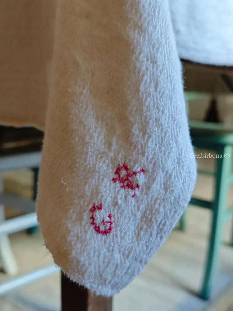 Tovaglia in canapa con monogramma GR Tovaglia vintage ricamata