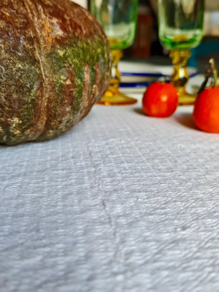 Tovaglia in canapa con monogramma GR Tovaglia vintage ricamata