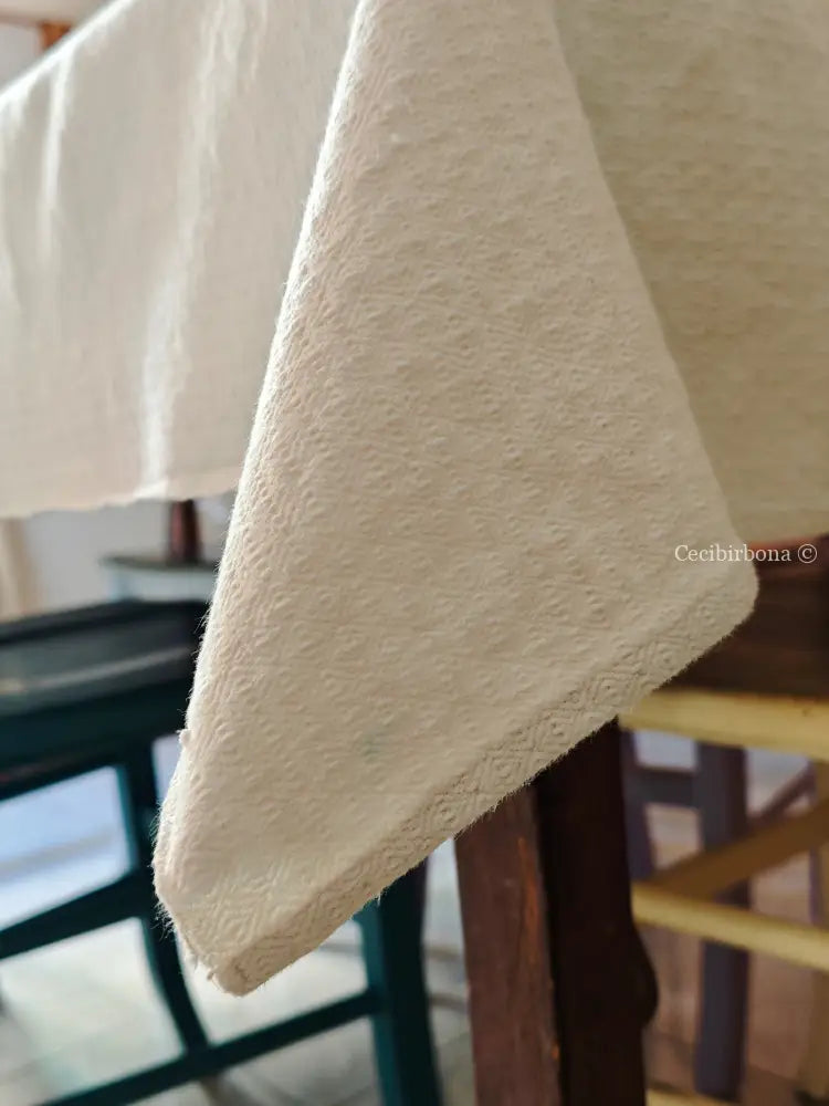 Tovaglia in canapa con monogramma GR Tovaglia vintage ricamata