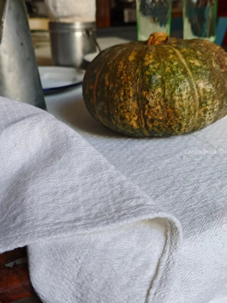 Tovaglia in canapa con monogramma GR Tovaglia vintage ricamata