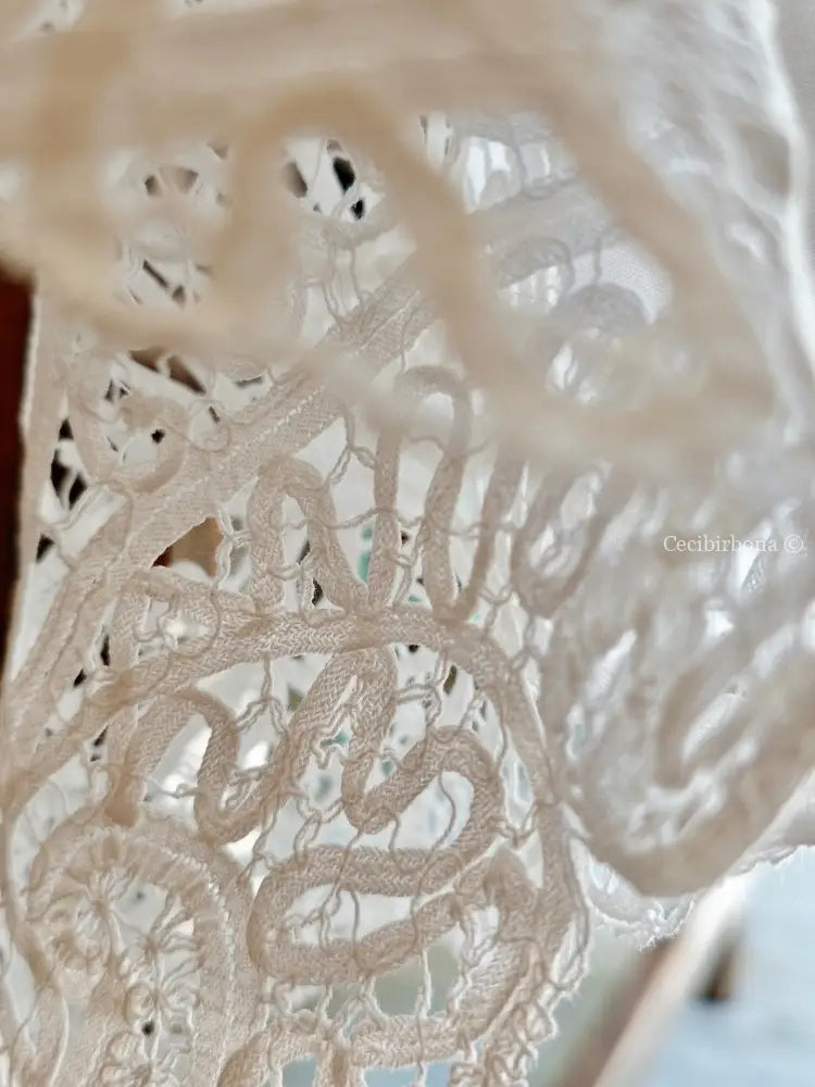 Tovaglia ricamata in cotone per 12 persone Tovaglia vintage ricamata da dodici