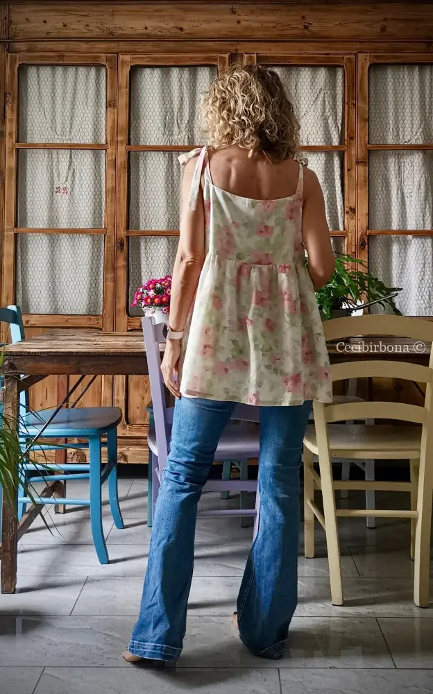 Tunica romantica in mussola di cotone floreale (Ref. 512) - abbigliamento