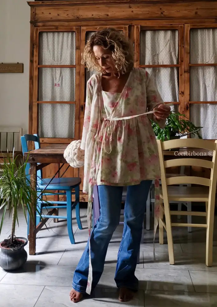 Tunica romantica in mussola di cotone floreale (Ref. 512) - abbigliamento