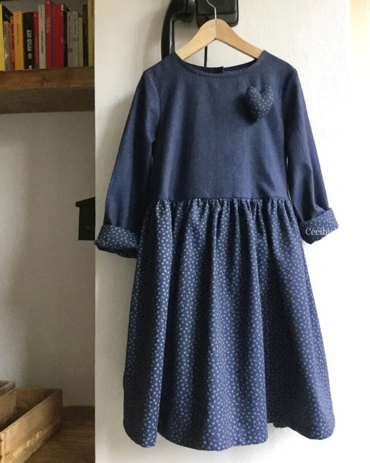 Vestito bambina 8 anni - vestito blu a fiori abito bambina