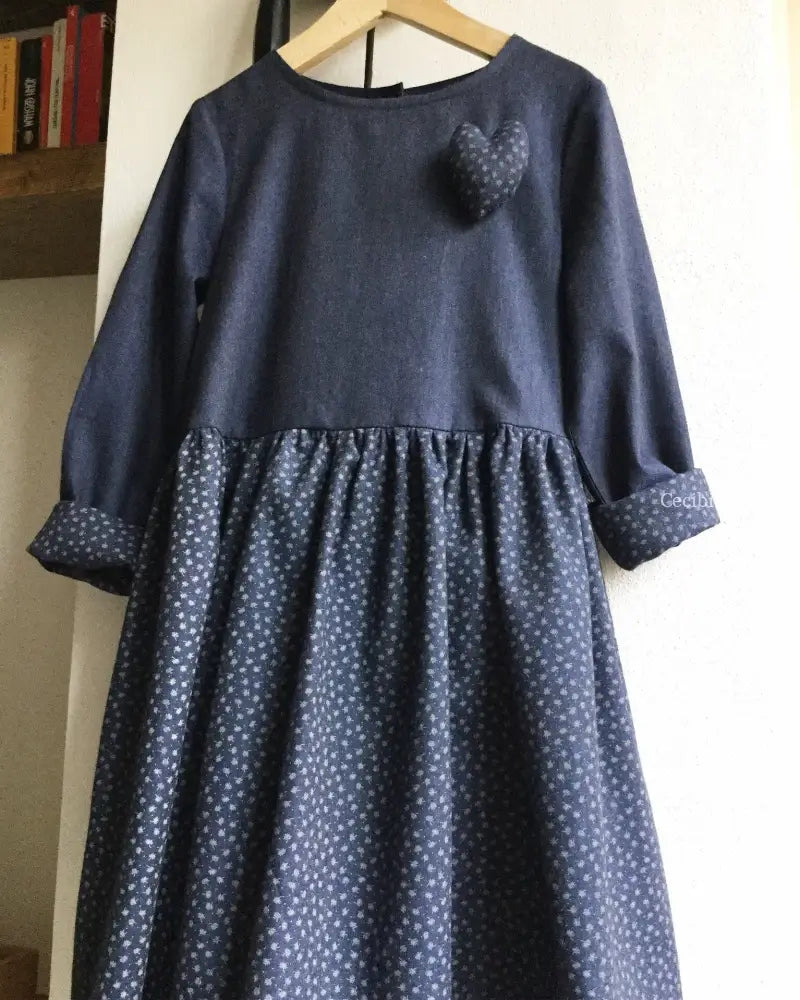 Vestito bambina 8 anni - vestito blu a fiori abito bambina