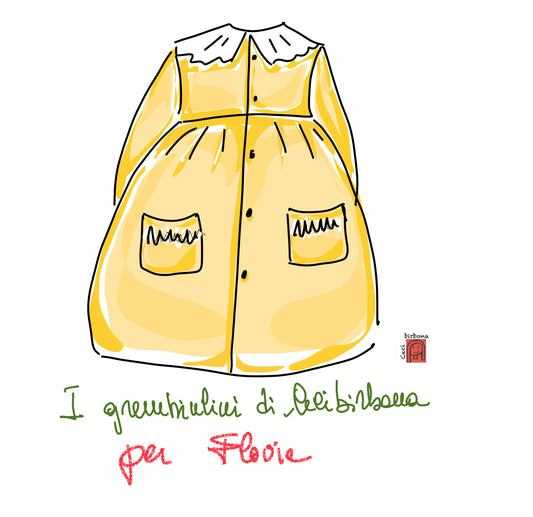 Reserved for Flavia blue cotton apron for primary school - elementary school apron for girls