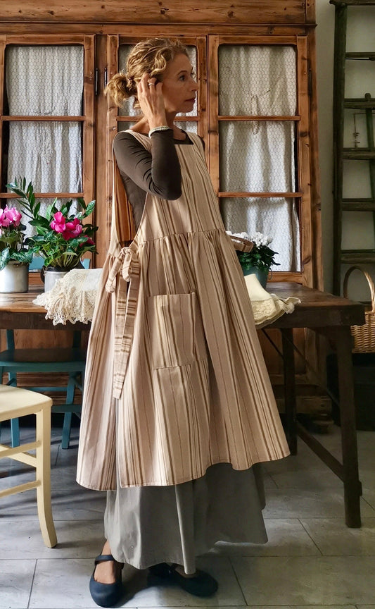 Antique mattress fabric apron