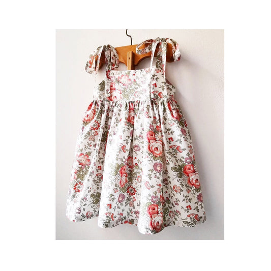 Floral cotton dress for girls - sundress for girls - floral dress for girls - dresses for girls - dress with laces for girls