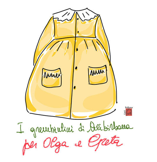 Reserved for Greta and Olga - white cotton primary school apron with round collar